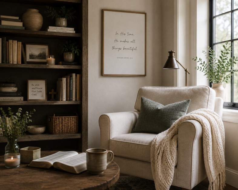decor that soothes; prayer room