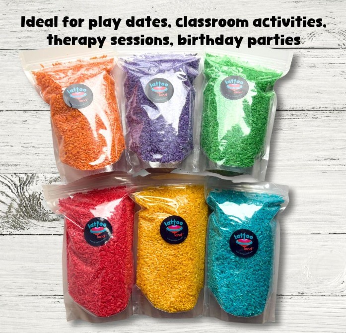 Colored Rice Sensory Bin Filler