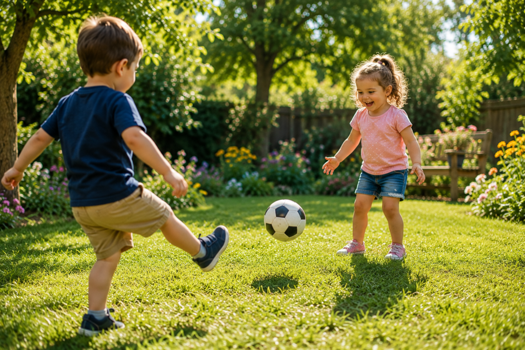 Benefits of Outdoor Play_kicking a ball