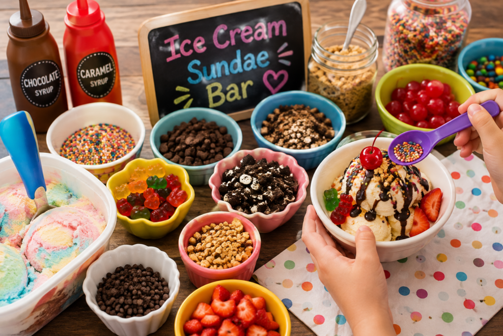 Easy Desserts Kids Can Make ice cream bar