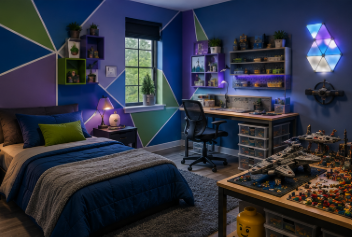 Preteen Boy Bedroom Ideas_geometric