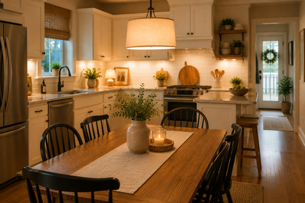 clean, warm kitchen