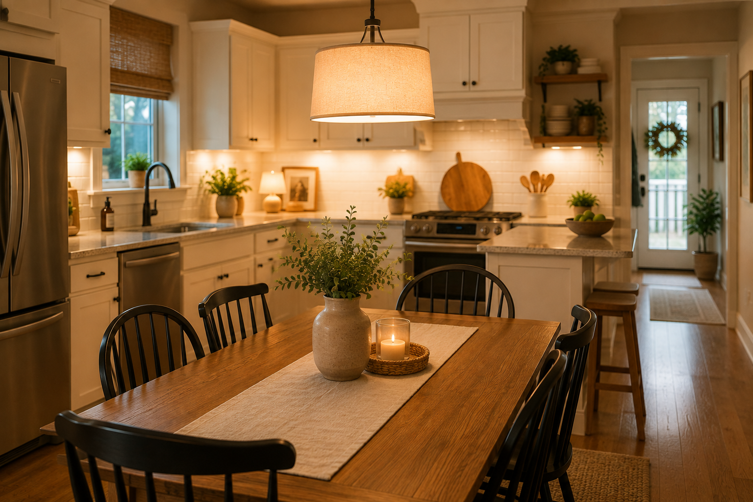 clean, warm kitchen